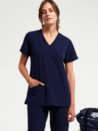 Stretch Kasack Damen Dunkelblau